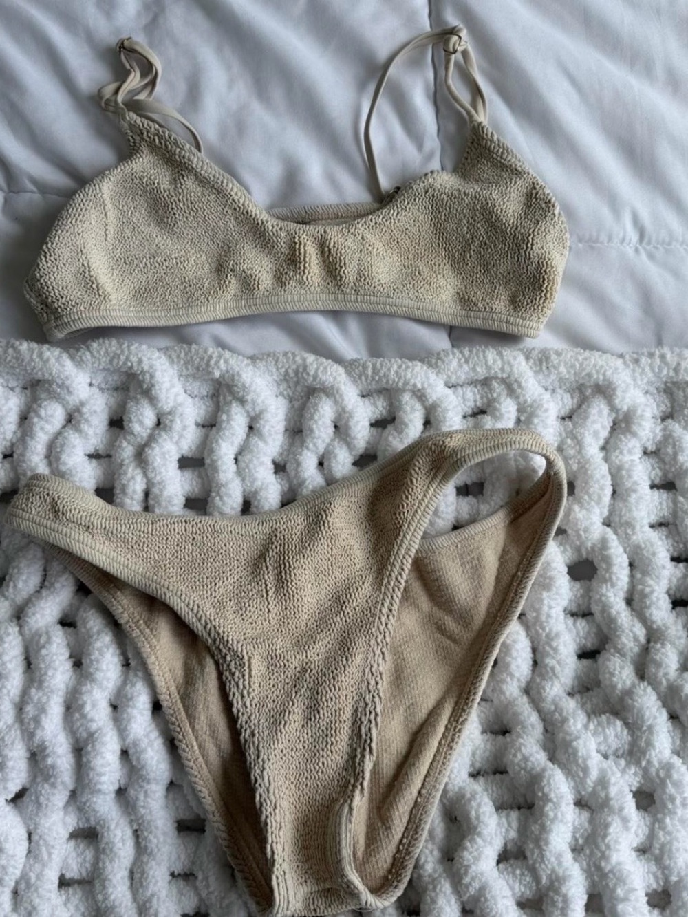 Love & Bikinis Brand Bikini Set Cream Color One Size